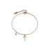 Solid 925 Sterling Silver Initial Crystal Personalised Alphabet Letter Bracelet Rose Gold Filled